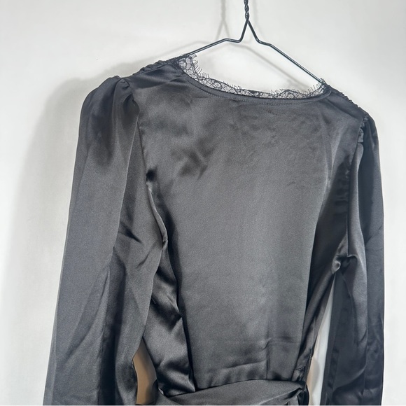 NWT Rachel Zoe Elegant Black Wrap Blouse | US Size Small - Picture 10 of 13